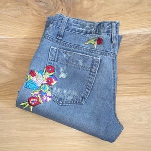 Joe’s Jeans Distressed Embroidered Cropped Jeans